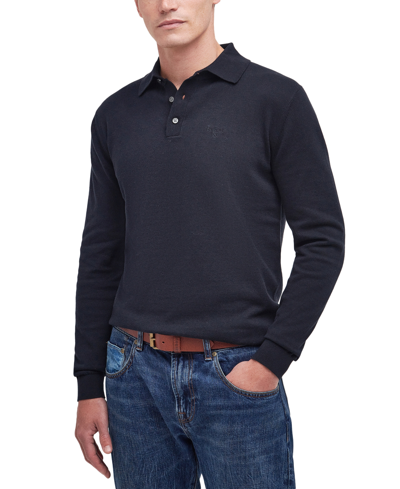 Barbour Men's Bassington Classic-fit Long Sleeve Knit Polo Shirt In Navy