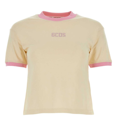 Gcds Logo Embellished Crewneck T In Pink