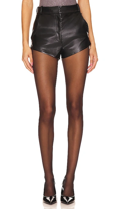 Amanda Uprichard X Revolve Kelso Faux Leather Shorts In Black