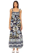 Free People Bali Albright Womens Cotton Printed Jumpsuit In Navy