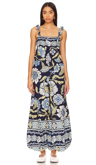Free People Bali Albright Jumpsuit In Patterned Blue