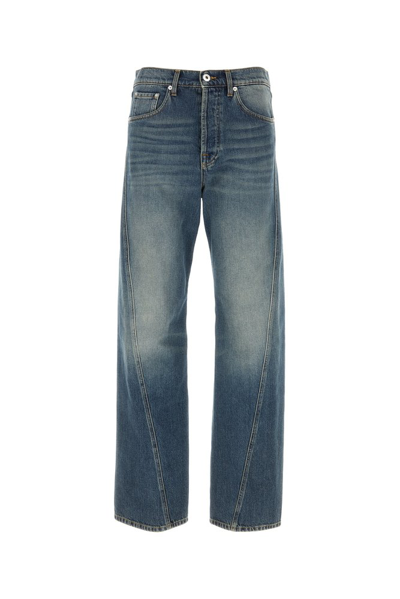 Lanvin Straight-leg Twist-detailed Cotton Jeans In Blue