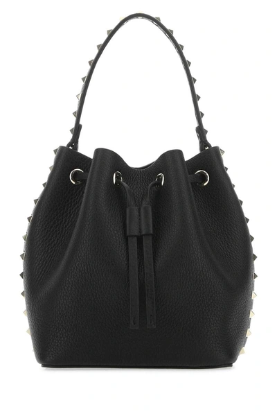 Valentino Garavani Women's Leather Rockstud Bucket Bag In Black