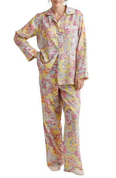 Papinelle Ella Cotton Pajamas In Lemon Zest