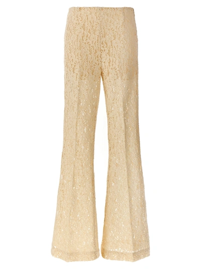 Twinset Lace Trousers In Ivory