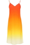 Casablanca Gradient Silk Slip Dress In Orange, Yellow, Red