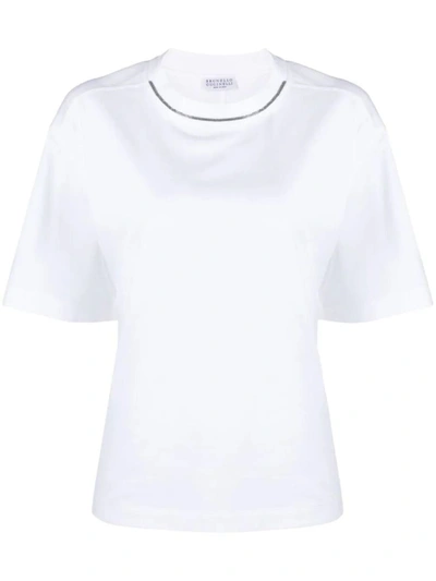 Brunello Cucinelli Round Neck Pullover Clothing In White