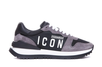 Dsquared2 Running Icon-print Sneakers In Negro