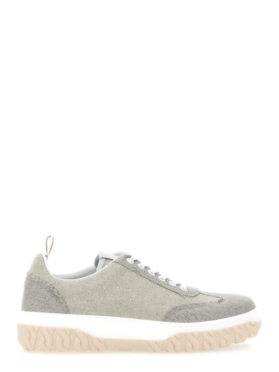 Thom Browne Cotton Sneaker In Grey