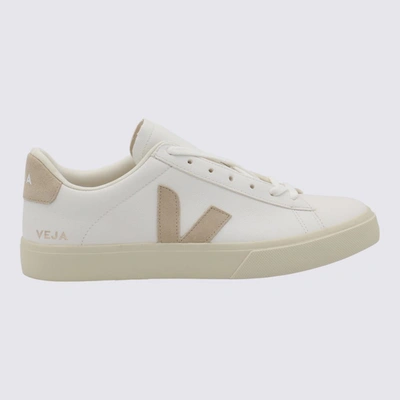 Veja White And Beige Leather Campo Sneakers In Extra-white_almond