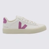 VEJA VEJA WHITE AND PINK LEATHER CAMPO SNEAKERS