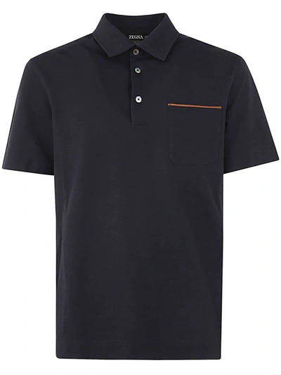 Zegna Pure Cotton Polo Clothing In Blue