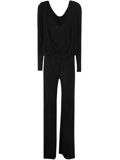 Alberta Ferretti Organdy Jumpsuit Clothing In Black