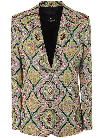 Etro Printed Silk Twill Jacket Clothing In Multicolour