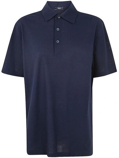 Herno Crepe Polo Clothing In Blue