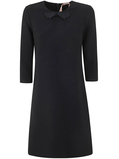 N°21 Three Quarter Sleeve Mini Dress In Black