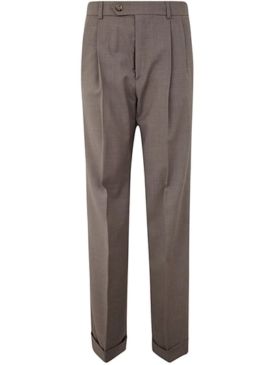 Sportmax Wounded Wide Leg Trouser With Pences Clothing In Brown
