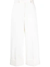 THOM BROWNE THOM BROWNE HIGH WAISTED STRAIGHT LEG TROUSER IN ORGANIC COTTON CANVAS CLOTHING