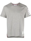 THOM BROWNE THOM BROWNE SHORT SLEEVE TEE WITH 4 BAR STRIPE IN MILANO COTTON CLOTHING