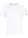 THOM BROWNE THOM BROWNE SHORT SLEEVE TEE WITH 4 BAR STRIPE IN MILANO COTTON CLOTHING