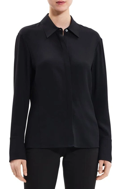 Theory Classic Fitted Shirt In Black