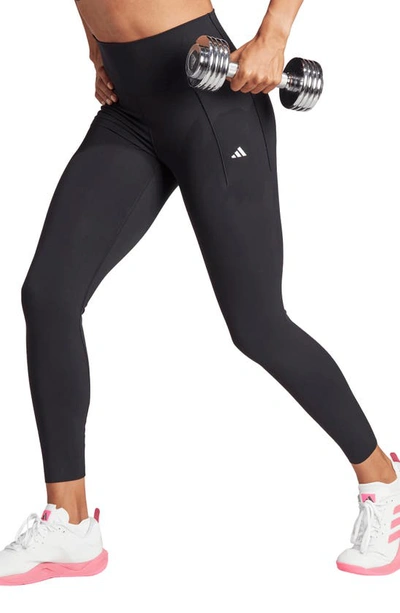 Adidas Originals Adidas Optime Luxe Pocket 7/8 Leggings In Black