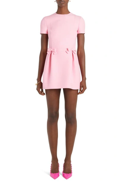 Valentino Crepe Couture Mini Dress With Bow Details In Geranium