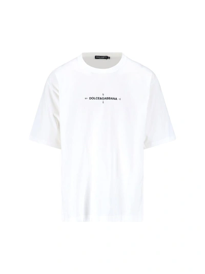 Dolce & Gabbana Short-sleeved Marina-print T-shirt In White