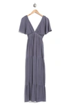 WISHLIST WISHLIST FLUTTER SLEEVE MAXI DRESS