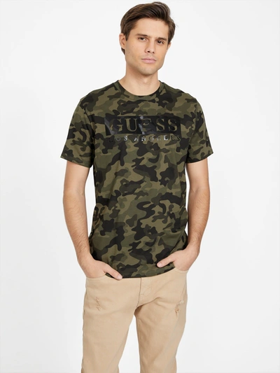 Guess Factory Greg Camo Reflective Tee In Multi