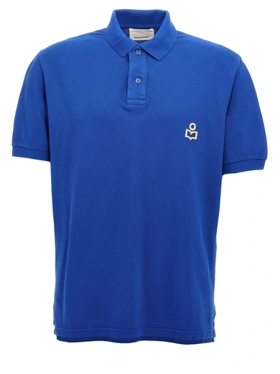 Marant Afko Cotton Polo Shirt In Blue