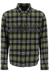 DSQUARED2 CHECK FLANNEL SHIRT WITH RUBBERIZED LOGO