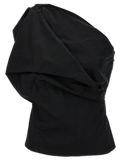 Rick Owens One-shoulder Top In Black