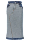 Marni Asymmetric Seam Denim Midi Skirt