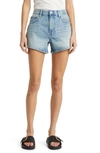 Frame Le Super High Waist Shorts In Calm Waters