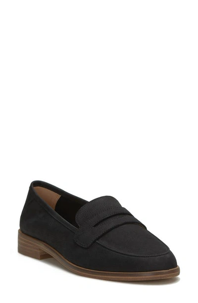 Lucky Brand Erelia Penny Loafer In Black Oil Suede
