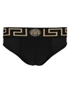 VERSACE LOGO ELASTIC BRIEFS UNDERWEAR, BODY BLACK