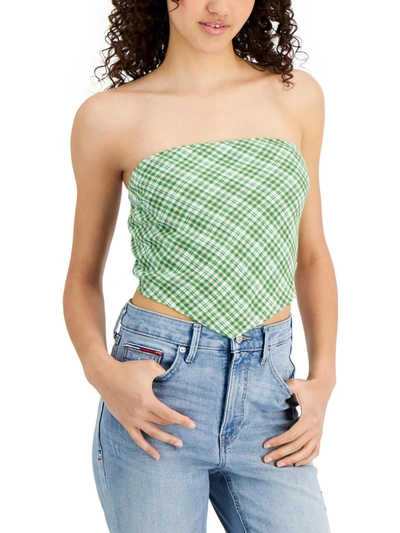 Tommy Jeans Womens Smocked Bandeau Cropped In Multi