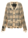 R13 OVERLAY DISTRESSED SWEATER, CARDIGANS BEIGE