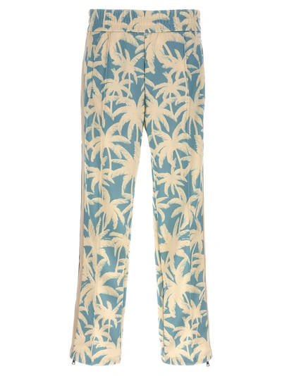 Palm Angels Palms Allover Joggers In Light Blue