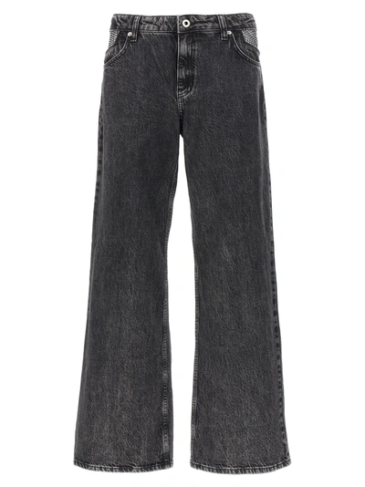 Karl Lagerfeld Rhinestone Detail Jeans In Gray