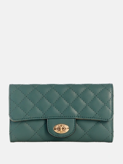 Guess Factory Stars Hollow Quilted Slim Clutch In Blue