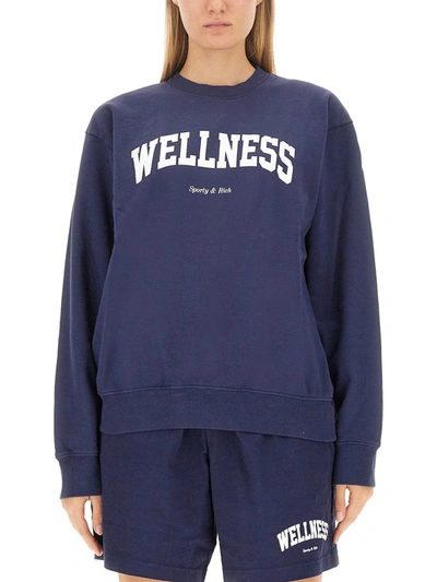 Sporty And Rich Sporty & Rich Sweatshirt With Logo In Blue