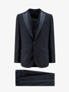 Dolce & Gabbana Men Virgin Wool Blend Tuxedo With Gilet And Satin Profiles In Blue