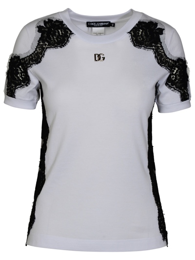 Dolce & Gabbana Woman  White Cotton T-shirt