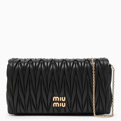 Miu Miu Black Matelasse Small Leather Bag Women