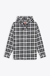 DIESEL S-DEWNY-HOOD CAMICIA BLACK AND WHITE CHECKED FLANNEL SHIRT - S DEWNY HOOD