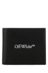 OFF-WHITE OFF WHITE MAN BLACK LEATHER WALLET