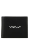 Off-white Off White Man Black Leather Wallet In Black