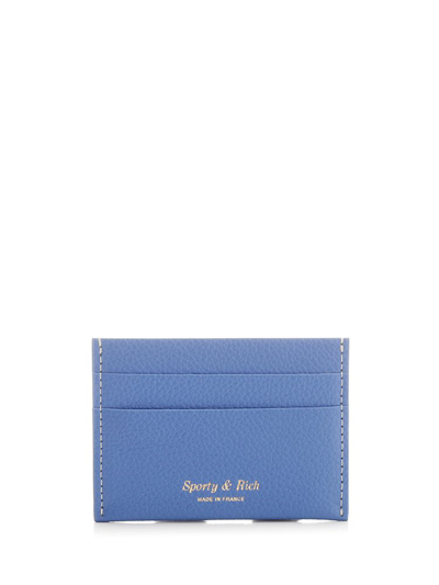 Sporty And Rich Sporty & Rich Logo Detailed Cardholder In Blue